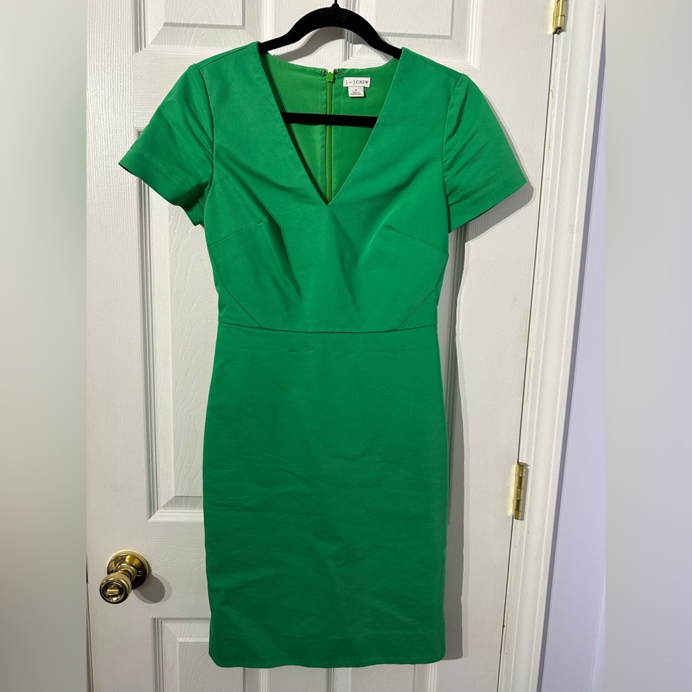 J. Crew Green Elegant Short Sleeve Dress size 0